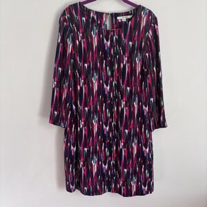 BODEN Beaufort Shift Dress Women's Size US 8R Watercolor Lined Pockets‎ Artsy